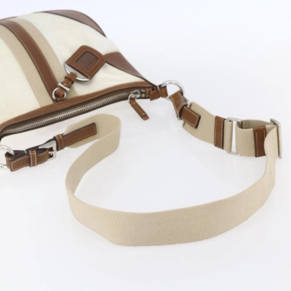 PRADA Shoulder Bag Nylon Beige Silver Auth ka273 - Picture 8 of 16